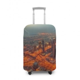 Чехол для чемодана 3D с принтом Арабские Эмираты в Тюмени, 86% полиэфир, 14% спандекс | двустороннее нанесение принта, прорези для ручек и колес | город | пейзаж
