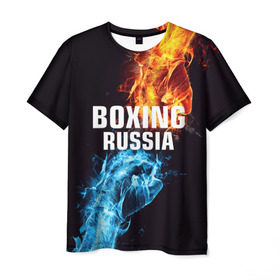 Мужская футболка 3D с принтом Boxing Russia в Тюмени, 100% полиэфир | прямой крой, круглый вырез горловины, длина до линии бедер | boxing | boxing russia | russia | бокс | единоборства | россия | спорт
