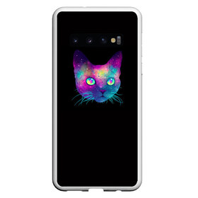 Чехол для Samsung Galaxy S10 с принтом Космокот в Тюмени, Силикон | Область печати: задняя сторона чехла, без боковых панелей | Тематика изображения на принте: космос | кот | кошка