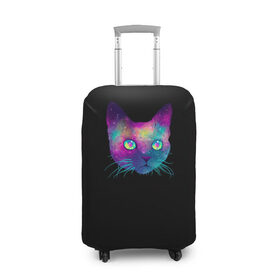 Чехол для чемодана 3D с принтом Космокот в Тюмени, 86% полиэфир, 14% спандекс | двустороннее нанесение принта, прорези для ручек и колес | космос | кот | кошка