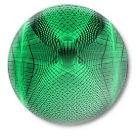 Значок с принтом Абстракция зеленая в Тюмени,  металл | круглая форма, металлическая застежка в виде булавки | абстракция | белый | зеленый | изгиб | красивый | необычный | новый | плавный | рисунок | стиль | цвет | четкий