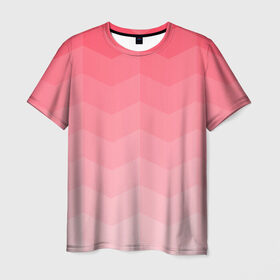 Мужская футболка 3D с принтом Игра цветов в Тюмени, 100% полиэфир | прямой крой, круглый вырез горловины, длина до линии бедер | абстракция | винтаж | игра теней | переливание | переливания цветов | плавный переход | розовый | ромб | треугольник | узор