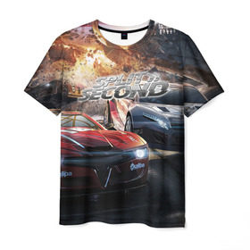 Мужская футболка 3D с принтом Split Second в Тюмени, 100% полиэфир | прямой крой, круглый вырез горловины, длина до линии бедер | crew | dirt | driver | grid | nfs | race | гонки