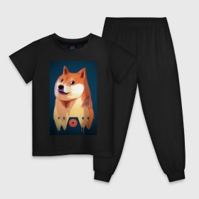 Детская пижама хлопок с принтом Wow Doge в Тюмени, 100% хлопок |  брюки и футболка прямого кроя, без карманов, на брюках мягкая резинка на поясе и по низу штанин
 | Тематика изображения на принте: 