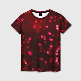 Женская футболка 3D с принтом Abstract glow в Тюмени, 100% полиэфир ( синтетическое хлопкоподобное полотно) | прямой крой, круглый вырез горловины, длина до линии бедер | Тематика изображения на принте: 