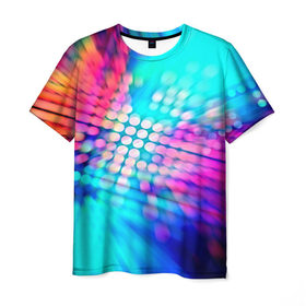 Мужская футболка 3D с принтом Abstract Shine в Тюмени, 100% полиэфир | прямой крой, круглый вырез горловины, длина до линии бедер | color | colour | glim | glow | light | lights | shine | society | world | блеск | великолепие | глянец | лоск | свет | сияние | солнечный свет