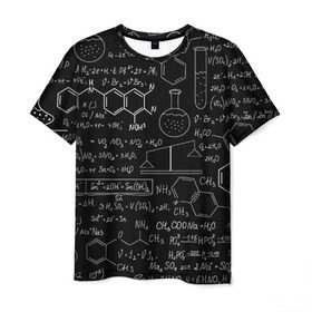 Мужская футболка 3D с принтом Химия в Тюмени, 100% полиэфир | прямой крой, круглый вырез горловины, длина до линии бедер | формула | шпаргалка