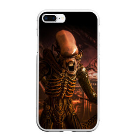 Чехол для iPhone 7Plus/8 Plus матовый с принтом Alien в Тюмени, Силикон | Область печати: задняя сторона чехла, без боковых панелей | alien | блокбастер. монстр | боевик | кино | кинофильм | скелет | чужой