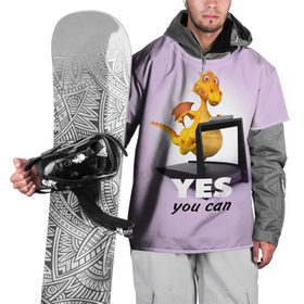 Накидка на куртку 3D с принтом Да, ты можешь! в Тюмени, 100% полиэстер |  | Тематика изображения на принте: dragon | бег | дракон | спорт | тренажёр | тренировка | фитнес
