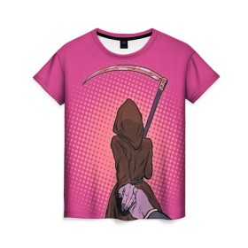 Женская футболка 3D с принтом Follow the girl в Тюмени, 100% полиэфир ( синтетическое хлопкоподобное полотно) | прямой крой, круглый вырез горловины, длина до линии бедер | иди за мной