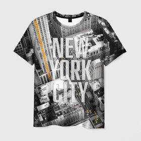 Мужская футболка 3D с принтом Улицы Нью-Йорка в Тюмени, 100% полиэфир | прямой крой, круглый вырез горловины, длина до линии бедер | Тематика изображения на принте: buildings | cars | city | height | new york | skyscrapers | street | taxis | united states of america | usa | высота | город | здания | машины | нью йорк | соединенные штаты америки | сша | такси | улица