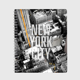 Тетрадь с принтом Улицы Нью-Йорка в Тюмени, 100% бумага | 48 листов, плотность листов — 60 г/м2, плотность картонной обложки — 250 г/м2. Листы скреплены сбоку удобной пружинной спиралью. Уголки страниц и обложки скругленные. Цвет линий — светло-серый
 | buildings | cars | city | height | new york | skyscrapers | street | taxis | united states of america | usa | высота | город | здания | машины | нью йорк | соединенные штаты америки | сша | такси | улица
