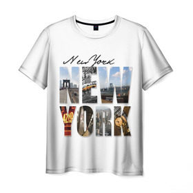 Мужская футболка 3D с принтом Улицы Нью-Йорка в Тюмени, 100% полиэфир | прямой крой, круглый вырез горловины, длина до линии бедер | Тематика изображения на принте: new | us | york | город | соединенные штаты америки | сша