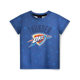 Детская футболка 3D с принтом Оклахома в Тюмени, 100% гипоаллергенный полиэфир | прямой крой, круглый вырез горловины, длина до линии бедер, чуть спущенное плечо, ткань немного тянется | Тематика изображения на принте: nba | oklahoma | oks | thunder | баскетбол | нба