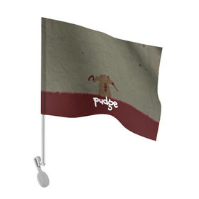 Флаг для автомобиля с принтом Pudge в Тюмени, 100% полиэстер | Размер: 30*21 см | butcher | defense of the ancients | dota 2 | pudge | герой | красный | кровь | минимализм | мясник | пудж