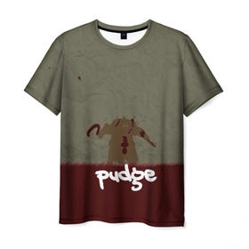 Мужская футболка 3D с принтом Pudge в Тюмени, 100% полиэфир | прямой крой, круглый вырез горловины, длина до линии бедер | butcher | defense of the ancients | dota 2 | pudge | герой | красный | кровь | минимализм | мясник | пудж