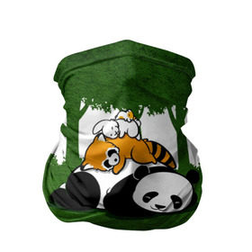 Бандана-труба 3D с принтом Милая панда в Тюмени, 100% полиэстер, ткань с особыми свойствами — Activecool | плотность 150‒180 г/м2; хорошо тянется, но сохраняет форму | большая | джунгли | енот | зайка | милая | панда | пушистая