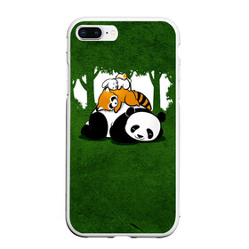 Чехол для iPhone 7Plus/8 Plus матовый с принтом Милая панда в Тюмени, Силикон | Область печати: задняя сторона чехла, без боковых панелей | большая | джунгли | енот | зайка | милая | панда | пушистая