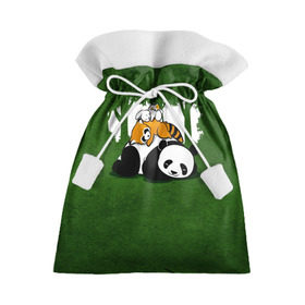 Подарочный 3D мешок с принтом Милая панда в Тюмени, 100% полиэстер | Размер: 29*39 см | большая | джунгли | енот | зайка | милая | панда | пушистая