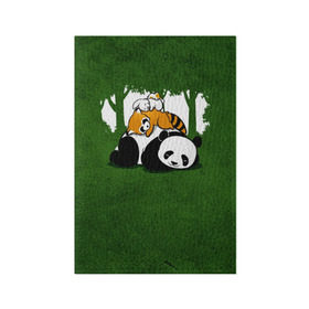 Обложка для паспорта матовая кожа с принтом Милая панда в Тюмени, натуральная матовая кожа | размер 19,3 х 13,7 см; прозрачные пластиковые крепления | Тематика изображения на принте: большая | джунгли | енот | зайка | милая | панда | пушистая