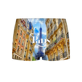 Мужские трусы 3D с принтом Париж, Эйфелева башня в Тюмени, 50% хлопок, 50% полиэстер | классическая посадка, на поясе мягкая тканевая резинка | architecture | city | eiffel tower | houses | paris | street | the sky | архитектура | город | дома | небо | париж | улица | эйфелева башня