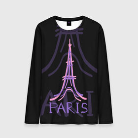 Мужской лонгслив 3D с принтом Париж в Тюмени, 100% полиэстер | длинные рукава, круглый вырез горловины, полуприлегающий силуэт | architecture | eiffel tower | france | paris | архитектура | париж | франция | эйфелева башня