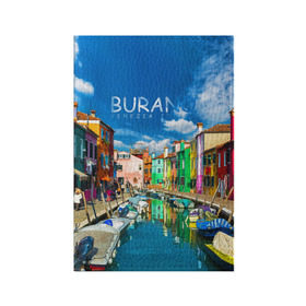 Обложка для паспорта матовая кожа с принтом Бурано в Тюмени, натуральная матовая кожа | размер 19,3 х 13,7 см; прозрачные пластиковые крепления | boat | bright | burano | city | color | italy | rainbow | sea | strait | street | venice | бурано | венеция | город | италия | лодки | море | причал | пролив | радуга | улицы | цвет | яркий