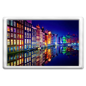 Магнит 45*70 с принтом Амстердама, Нидерланды в Тюмени, Пластик | Размер: 78*52 мм; Размер печати: 70*45 | amsterdam | boat | bright | color | lights | night | pier | rainbow | reflection | the city | the netherlands | the strait | water | амстердама | вода | город | лодка | нидерланды | ночь | огни | отражение | причал | пролив | радуга | цвет | яркий
