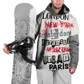 Накидка на куртку 3D с принтом Текстовой арт в Тюмени, 100% полиэстер |  | amsterdam | istanbul | london | moscow | new york | paris | urban | амстердам | лондон | москва | нью йорк | париж | стамбул