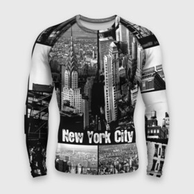Мужской рашгард 3D с принтом Улицы Нью Йорка в Тюмени,  |  | city | collage | houses | new york | skyscrapers | streets | usa | город | дома | коллаж | нью йорка | сша | улицы
