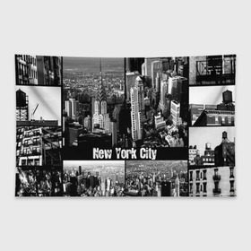 Флаг-баннер с принтом Улицы Нью-Йорка в Тюмени, 100% полиэстер | размер 67 х 109 см, плотность ткани — 95 г/м2; по краям флага есть четыре люверса для крепления | city | collage | houses | new york | skyscrapers | streets | usa | город | дома | коллаж | нью йорка | сша | улицы