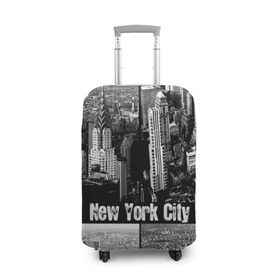 Чехол для чемодана 3D с принтом Улицы Нью-Йорка в Тюмени, 86% полиэфир, 14% спандекс | двустороннее нанесение принта, прорези для ручек и колес | city | collage | houses | new york | skyscrapers | streets | usa | город | дома | коллаж | нью йорка | сша | улицы