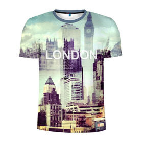 Мужская футболка 3D спортивная с принтом Улицы Лондона в Тюмени, 100% полиэстер с улучшенными характеристиками | приталенный силуэт, круглая горловина, широкие плечи, сужается к линии бедра | collage | england | london | англия | коллаж | лондон