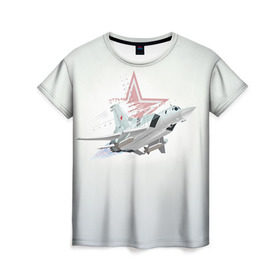 Женская футболка 3D с принтом Ту-22 в Тюмени, 100% полиэфир ( синтетическое хлопкоподобное полотно) | прямой крой, круглый вырез горловины, длина до линии бедер | авиация