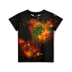 Детская футболка 3D с принтом Космос в Тюмени, 100% гипоаллергенный полиэфир | прямой крой, круглый вырез горловины, длина до линии бедер, чуть спущенное плечо, ткань немного тянется | space | star | вселенная | звезды | земля | космический | космос | плеяды | пространство