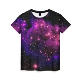Женская футболка 3D с принтом Вселенная в Тюмени, 100% полиэфир ( синтетическое хлопкоподобное полотно) | прямой крой, круглый вырез горловины, длина до линии бедер | space | star | вселенная | звезды | космический | космос | планеты | пространство