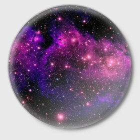 Значок с принтом Вселенная в Тюмени,  металл | круглая форма, металлическая застежка в виде булавки | Тематика изображения на принте: space | star | вселенная | звезды | космический | космос | планеты | пространство