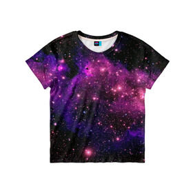 Детская футболка 3D с принтом Вселенная в Тюмени, 100% гипоаллергенный полиэфир | прямой крой, круглый вырез горловины, длина до линии бедер, чуть спущенное плечо, ткань немного тянется | space | star | вселенная | звезды | космический | космос | планеты | пространство