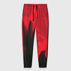Мужские брюки 3D с принтом красное и черное в Тюмени, 100% полиэстер | манжеты по низу, эластичный пояс регулируется шнурком, по бокам два кармана без застежек, внутренняя часть кармана из мелкой сетки | красный | черный