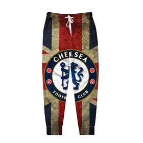 Мужские брюки 3D с принтом Chelsea №1! в Тюмени, 100% полиэстер | манжеты по низу, эластичный пояс регулируется шнурком, по бокам два кармана без застежек, внутренняя часть кармана из мелкой сетки | британский флаг | челси | эмблема