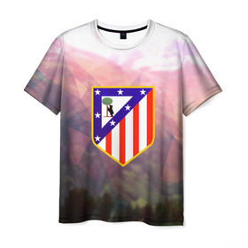 Мужская футболка 3D с принтом Атлетико Мадрид в Тюмени, 100% полиэфир | прямой крой, круглый вырез горловины, длина до линии бедер | атлетико