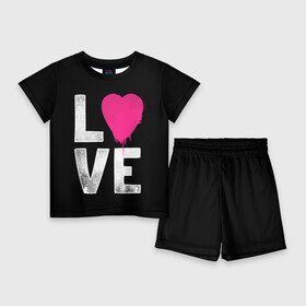 Детский костюм с шортами 3D с принтом Love в Тюмени,  |  | amour | faith | happy | heart | hope | love | амур | вера | любовь | надежда | сердце | счастье