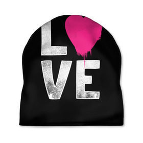 Шапка 3D с принтом Love в Тюмени, 100% полиэстер | универсальный размер, печать по всей поверхности изделия | amour | faith | happy | heart | hope | love | амур | вера | любовь | надежда | сердце | счастье
