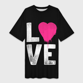 Платье-футболка 3D с принтом Love в Тюмени,  |  | amour | faith | happy | heart | hope | love | амур | вера | любовь | надежда | сердце | счастье