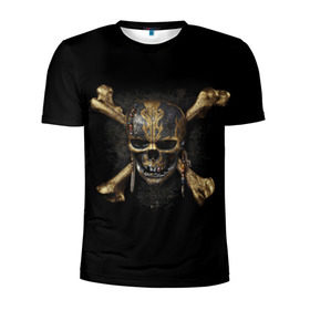 Мужская футболка 3D спортивная с принтом Пираты Карибского моря 5 в Тюмени, 100% полиэстер с улучшенными характеристиками | приталенный силуэт, круглая горловина, широкие плечи, сужается к линии бедра | мертвецы | салазар