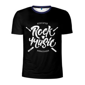 Мужская футболка 3D спортивная с принтом Rock Music в Тюмени, 100% полиэстер с улучшенными характеристиками | приталенный силуэт, круглая горловина, широкие плечи, сужается к линии бедра | alternative | band | metal | music | nickelback | rock | альтернатива | барабан | гитара | инструмент | метал | музыка | найклбэк | нирвана | рок