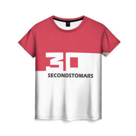 Женская футболка 3D с принтом 30 Second To Mars в Тюмени, 100% полиэфир ( синтетическое хлопкоподобное полотно) | прямой крой, круглый вырез горловины, длина до линии бедер | 30 second to mars | 30 секунд до марса | гитара | джаред лето | жанр | музыка | нью металл | рок | современная | шенон