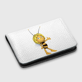 Картхолдер с принтом с принтом Пчелка Майя в Тюмени, натуральная матовая кожа | размер 7,3 х 10 см; кардхолдер имеет 4 кармана для карт; | пчелка майя