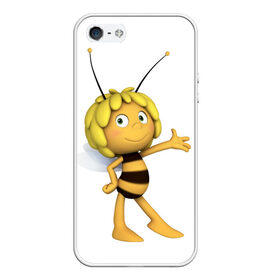 Чехол для iPhone 5/5S матовый с принтом Пчелка Майя в Тюмени, Силикон | Область печати: задняя сторона чехла, без боковых панелей | Тематика изображения на принте: пчелка майя