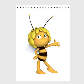 Скетчбук с принтом Пчелка Майя в Тюмени, 100% бумага
 | 48 листов, плотность листов — 100 г/м2, плотность картонной обложки — 250 г/м2. Листы скреплены сверху удобной пружинной спиралью | Тематика изображения на принте: пчелка майя
